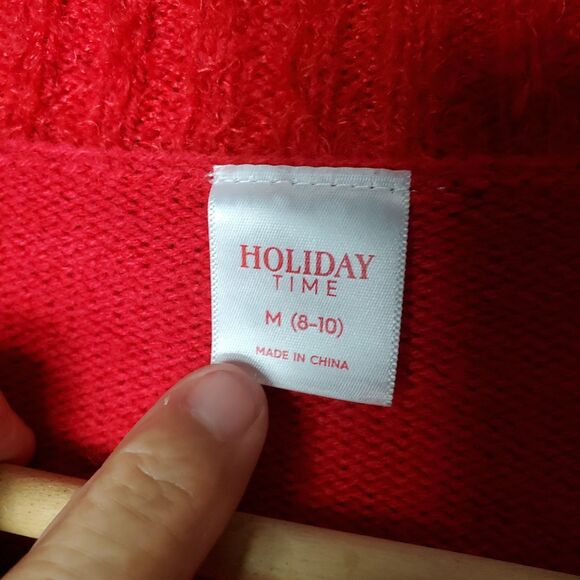 Holiday Time Women's Ugly Christmas Cardigan, Gnomes Multicolor Size M (8-10) - Picture 4 of 6